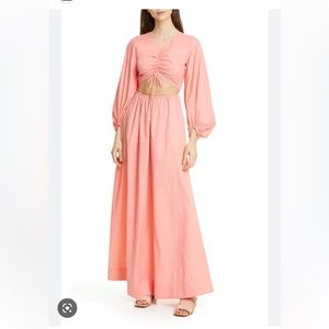 Staud Coral Ruched Cutout Tangier Maxi Dress
: S
